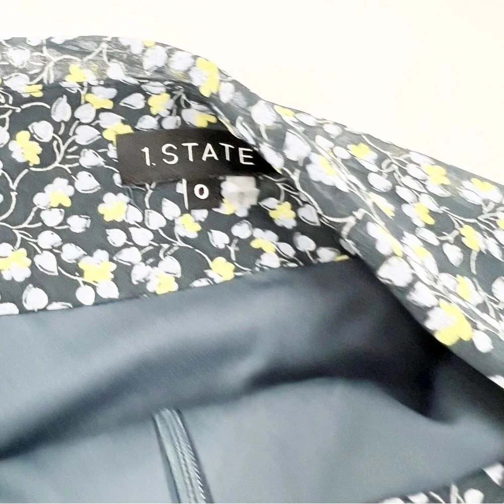✅ 1. State Floral Ruched Ruffled Mini Skirt SIZE 0‎ BLUE FLORAL